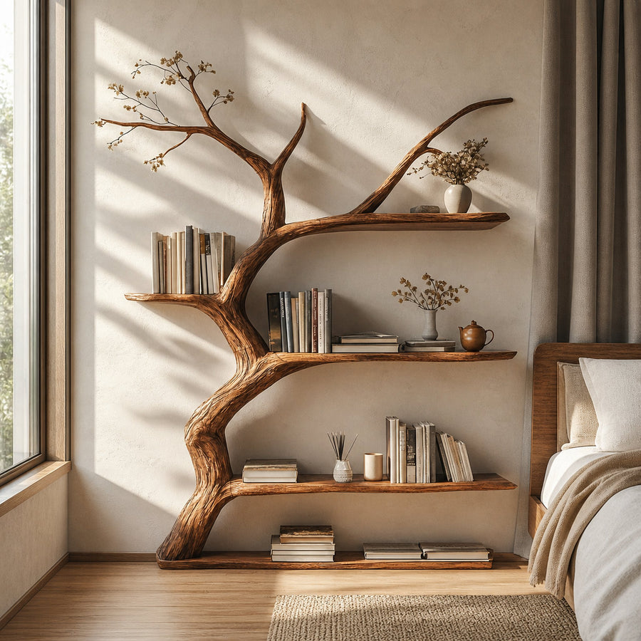 Rustic Sculptural Wall Shelf For Studio Or Reading Room
