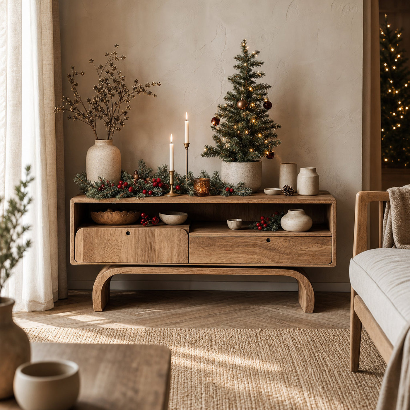 Rustic Sideboard Console For Living Room And Family Space