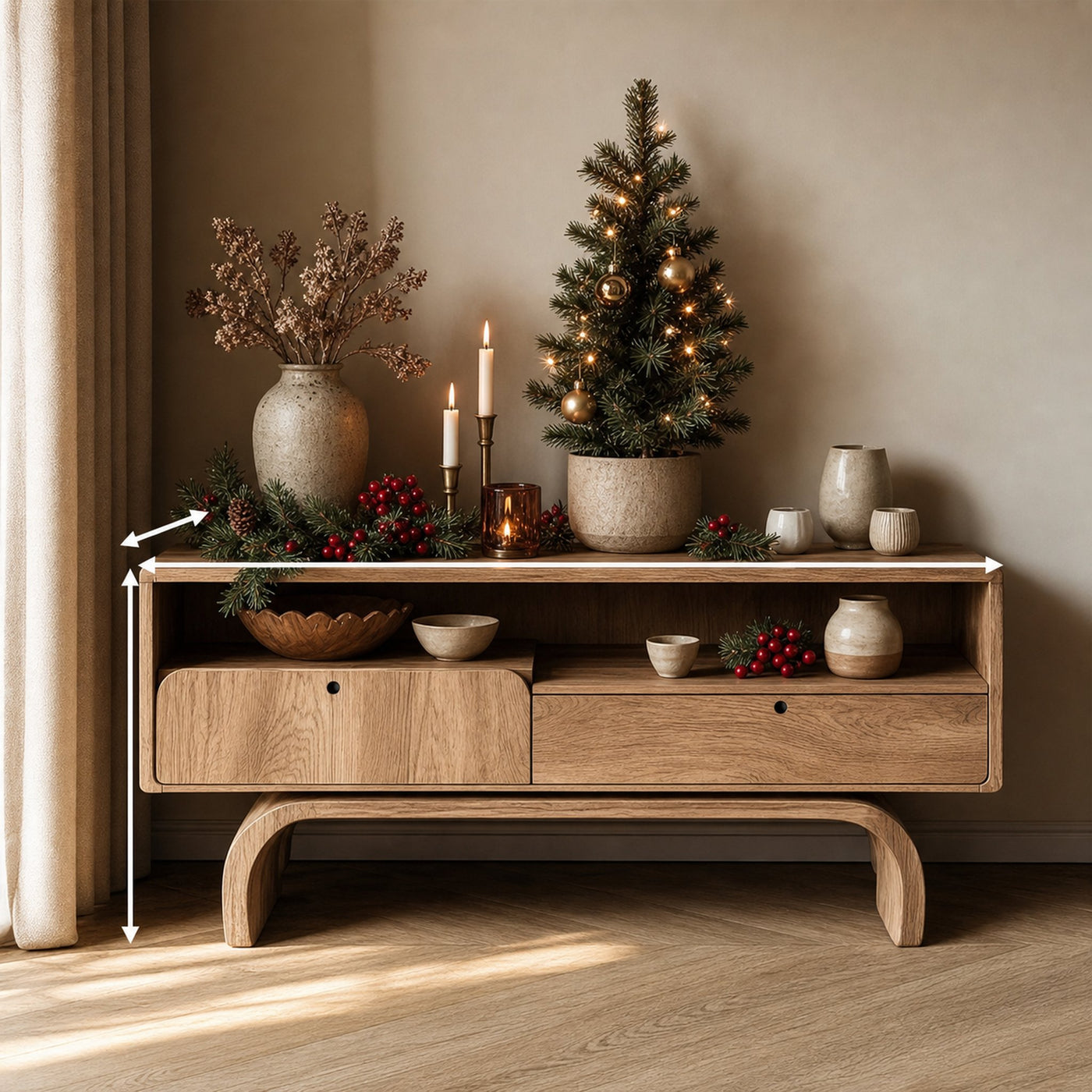 Rustic Sideboard Console For Living Room And Family Space - product view 4