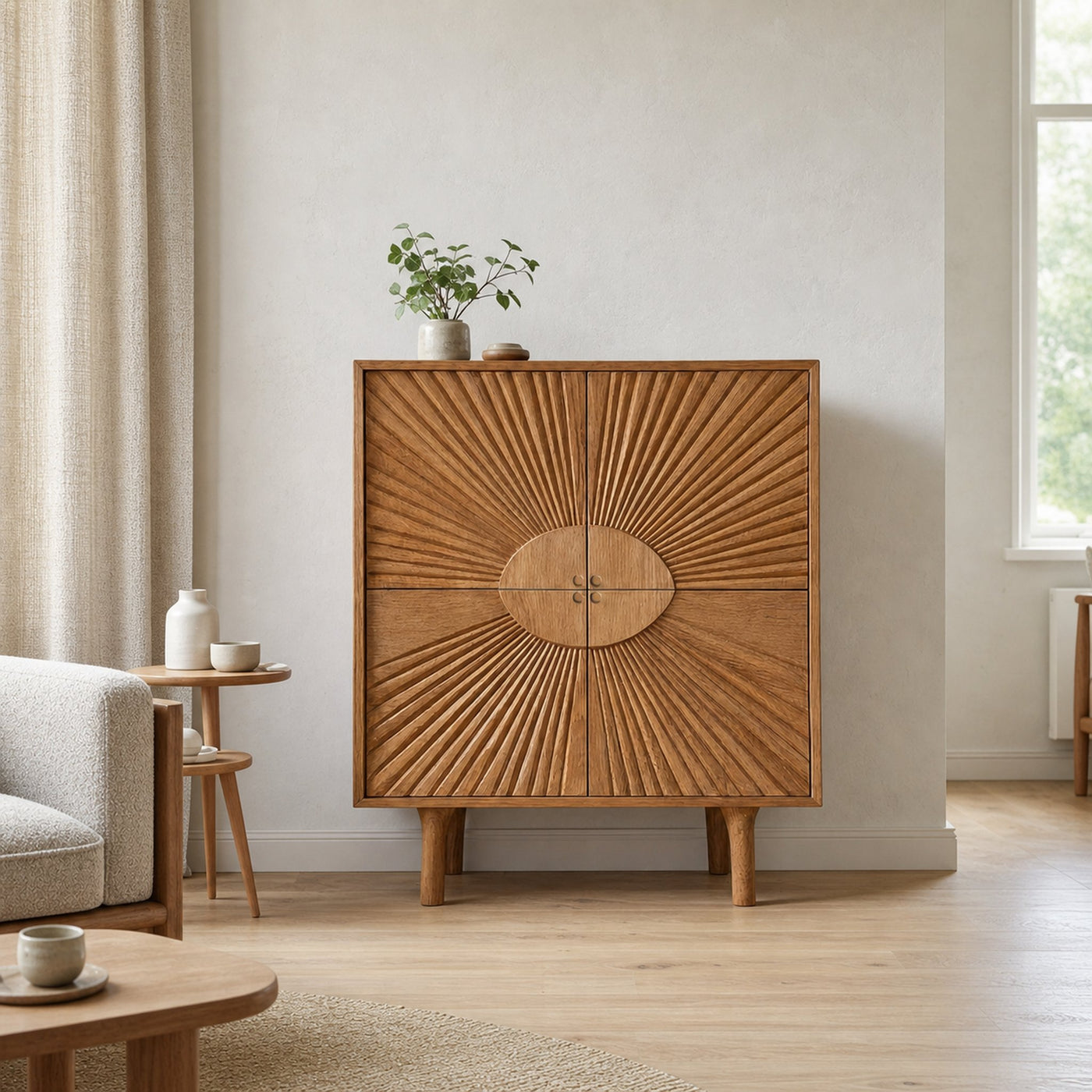 Rustic Sideboard Unit For Living Room And Entryway Space