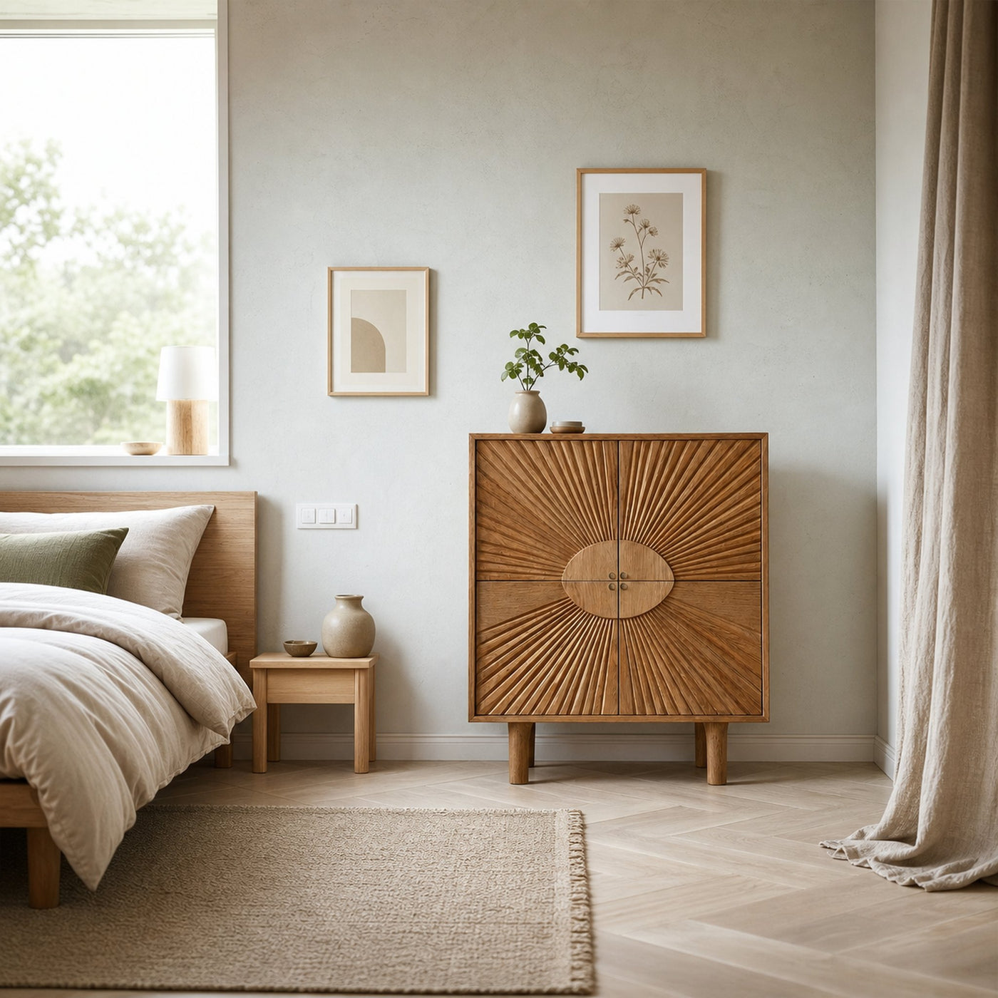 Rustic Sideboard Unit For Living Room And Entryway Space - product view 2