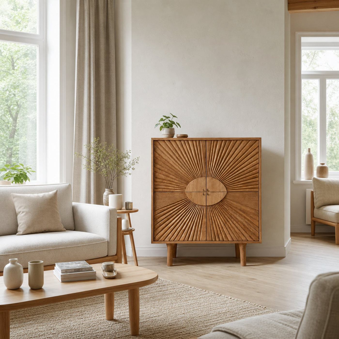 Rustic Sideboard Unit For Living Room And Entryway Space - product view 3