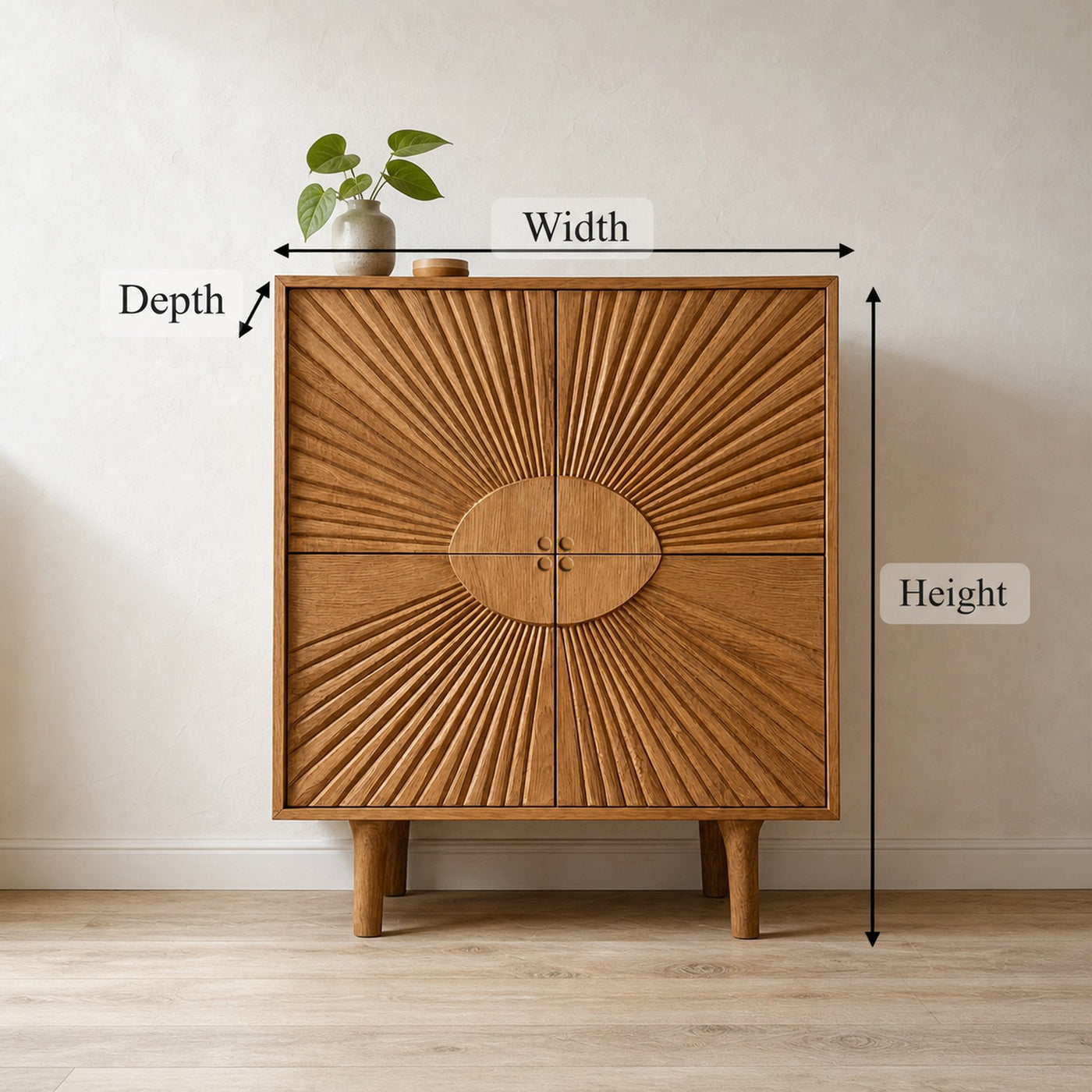 Rustic Sideboard Unit For Living Room And Entryway Space - product view 6