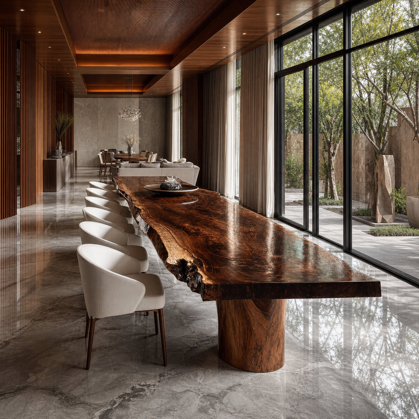 Rustic Solid Natural Wood Dining Table Dining Room
