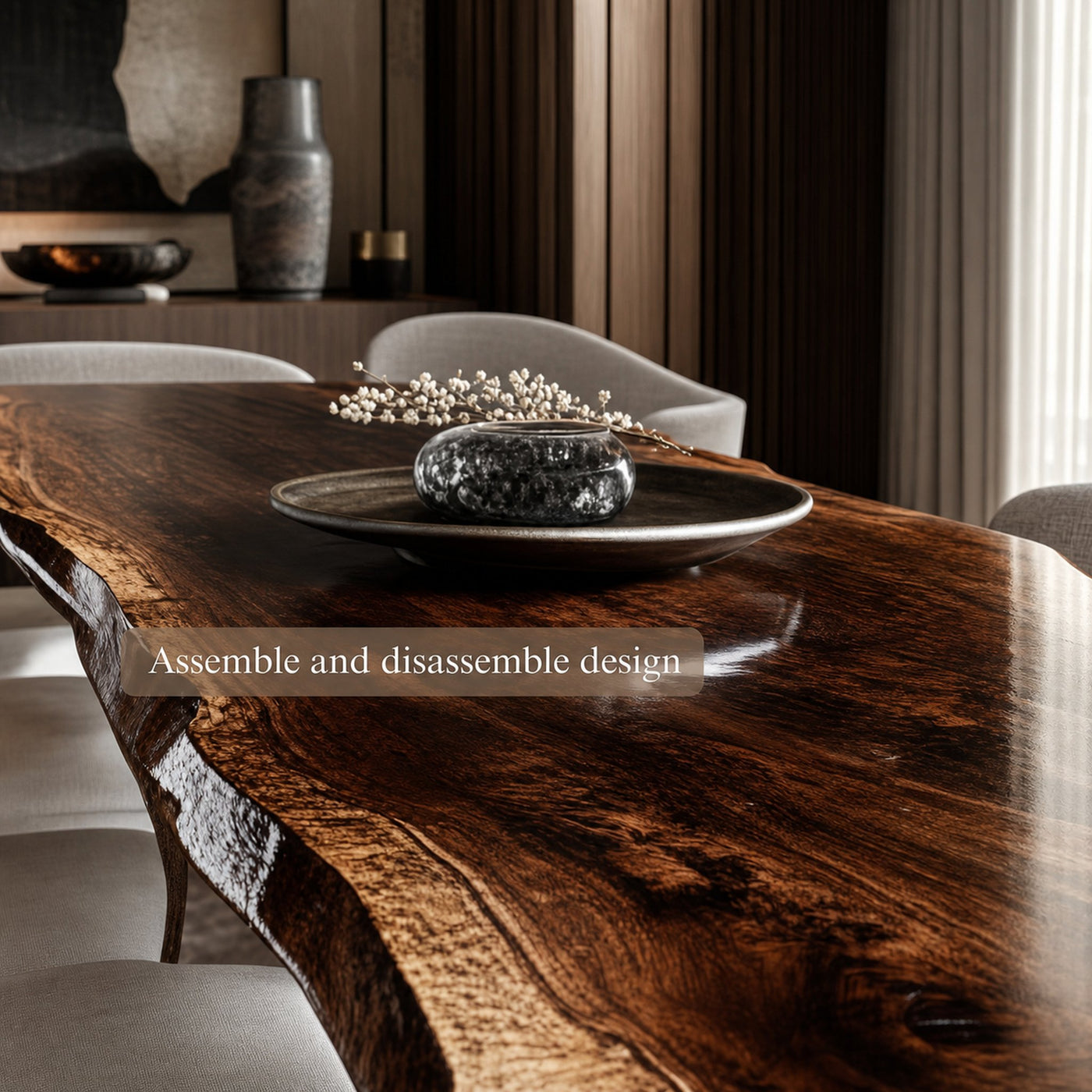 Rustic Solid Natural Wood Dining Table Dining Room - product view 2