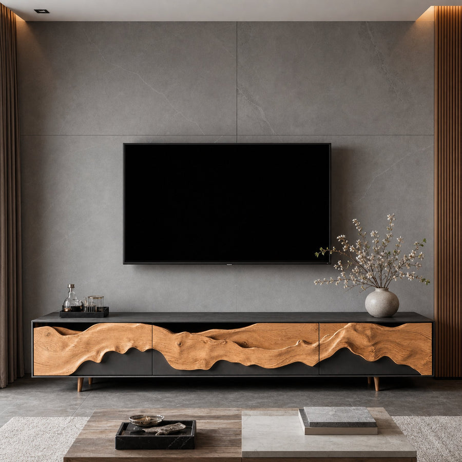 Rustic Style TV Cabinet For Living Room