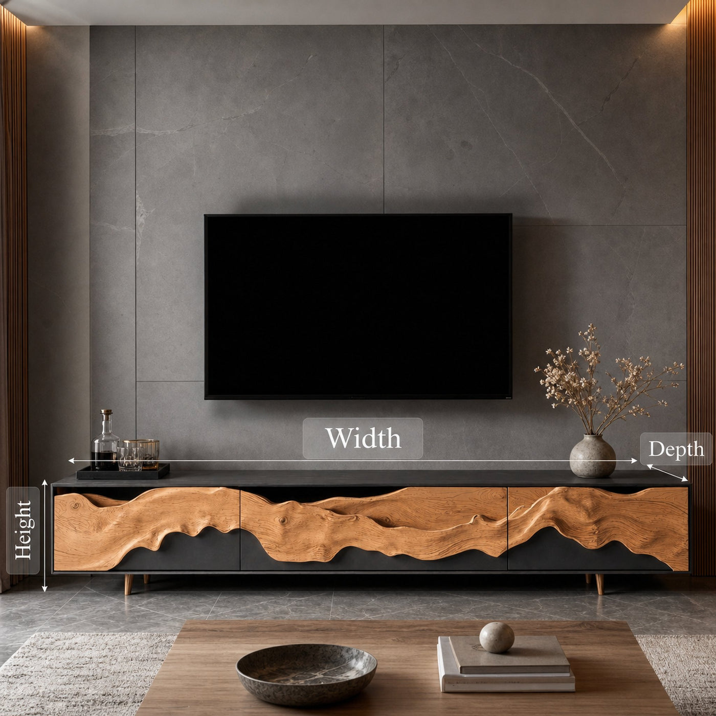 Rustic Style TV Cabinet For Living Room - product view 6