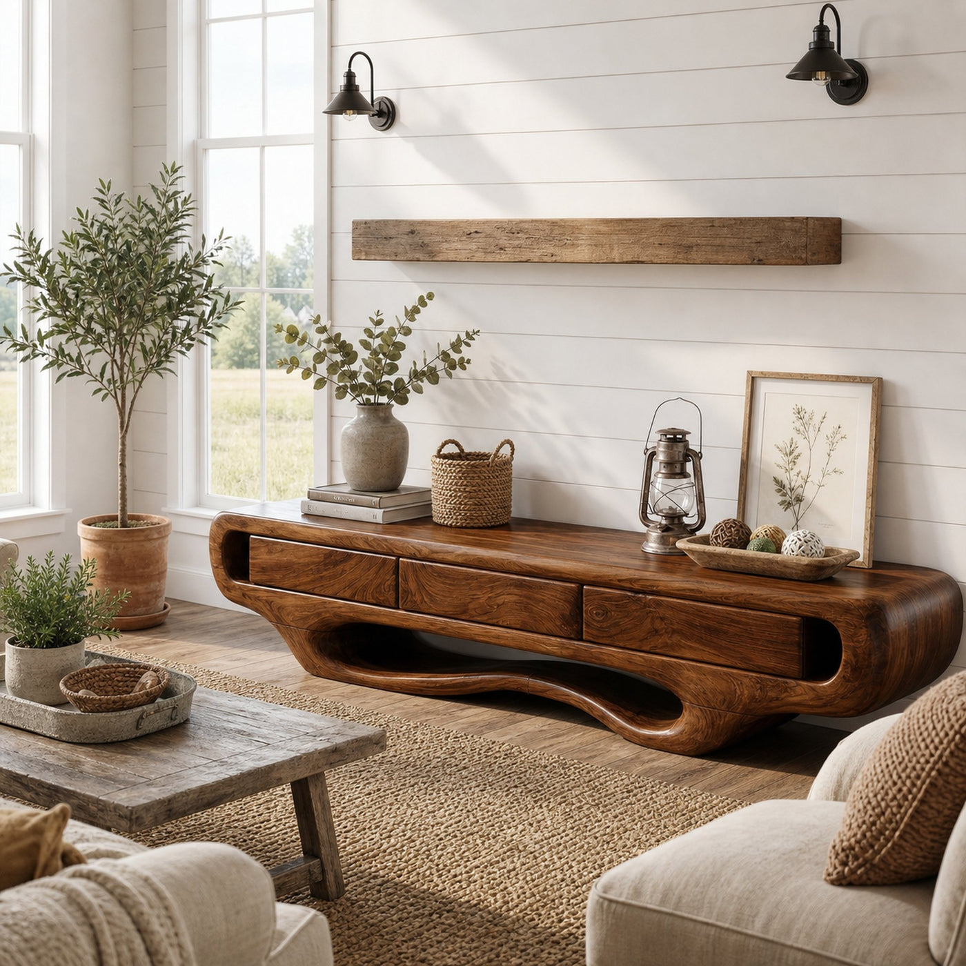 Rustic TV Cabinet For Warm Living Room Space - product view 6