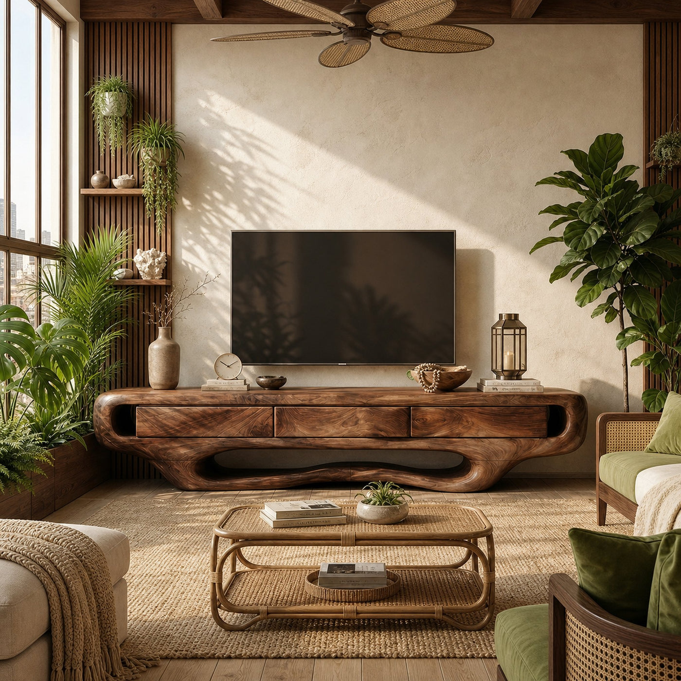 Rustic TV Cabinet For Warm Living Room Space - product view 7