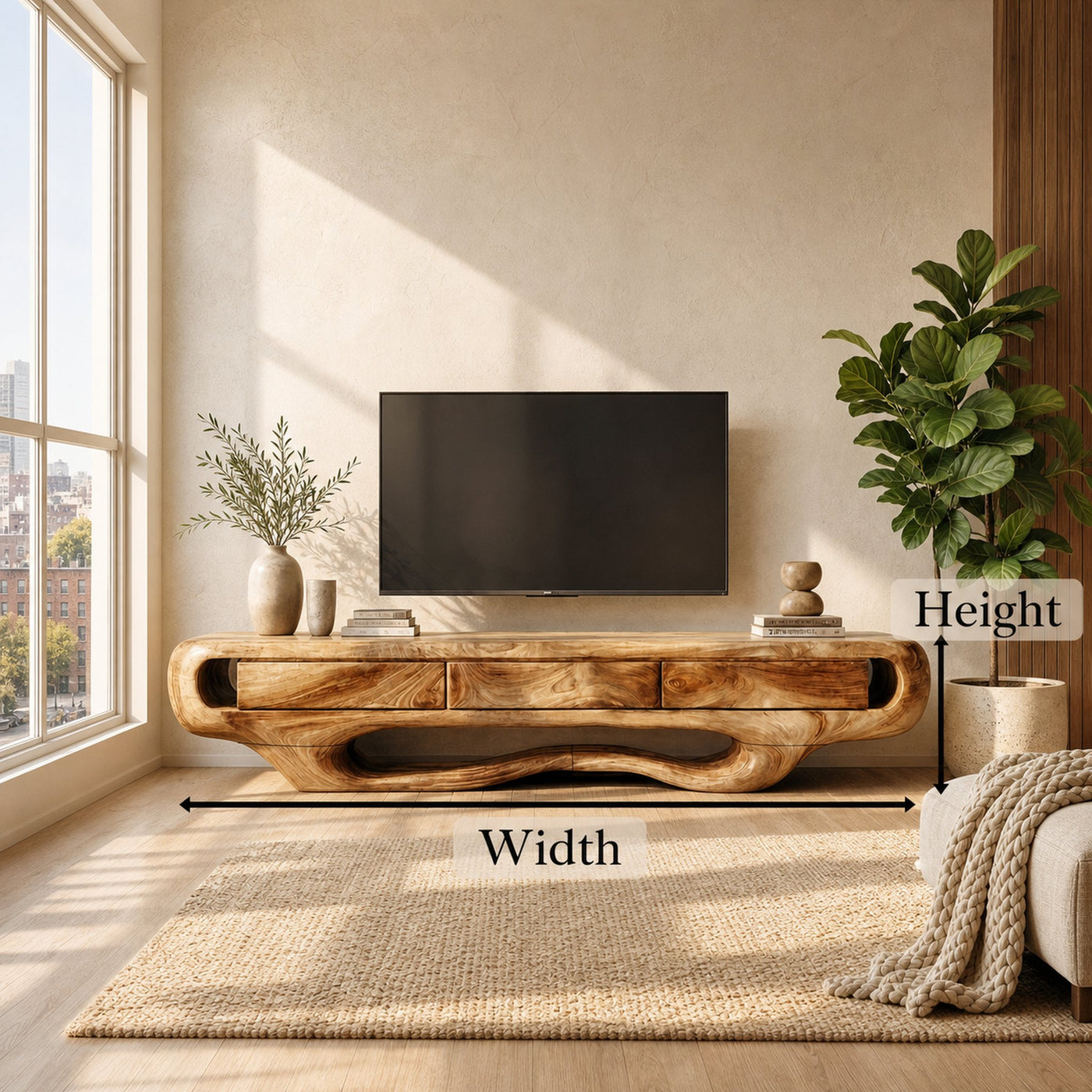 Rustic TV Cabinet For Warm Living Room Space - product view 8