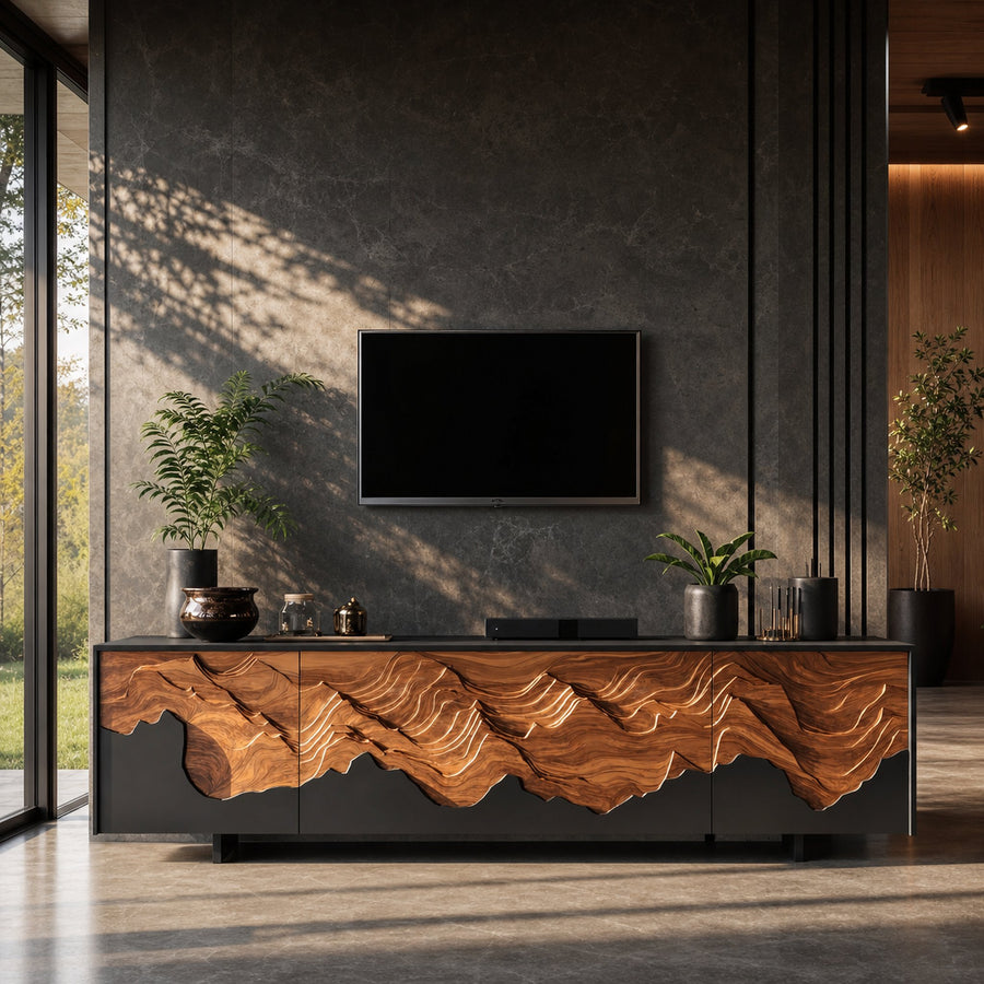 Rustic TV Console For Entryway Design Ideas