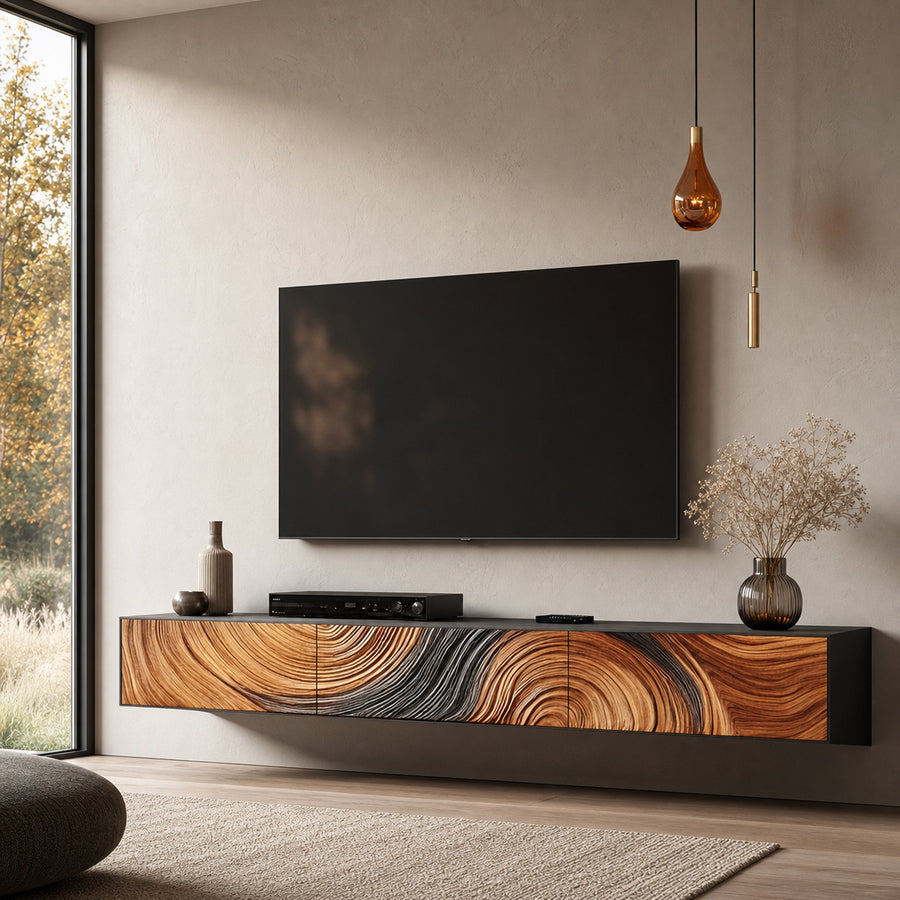 Rustic TV Console For Living Room Furniture Decor