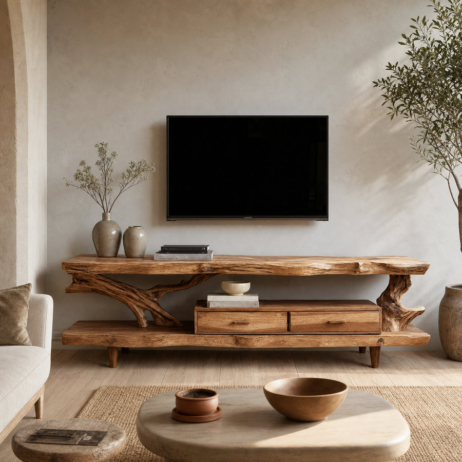 Rustic TV Console Table For Living Room And Interior Design