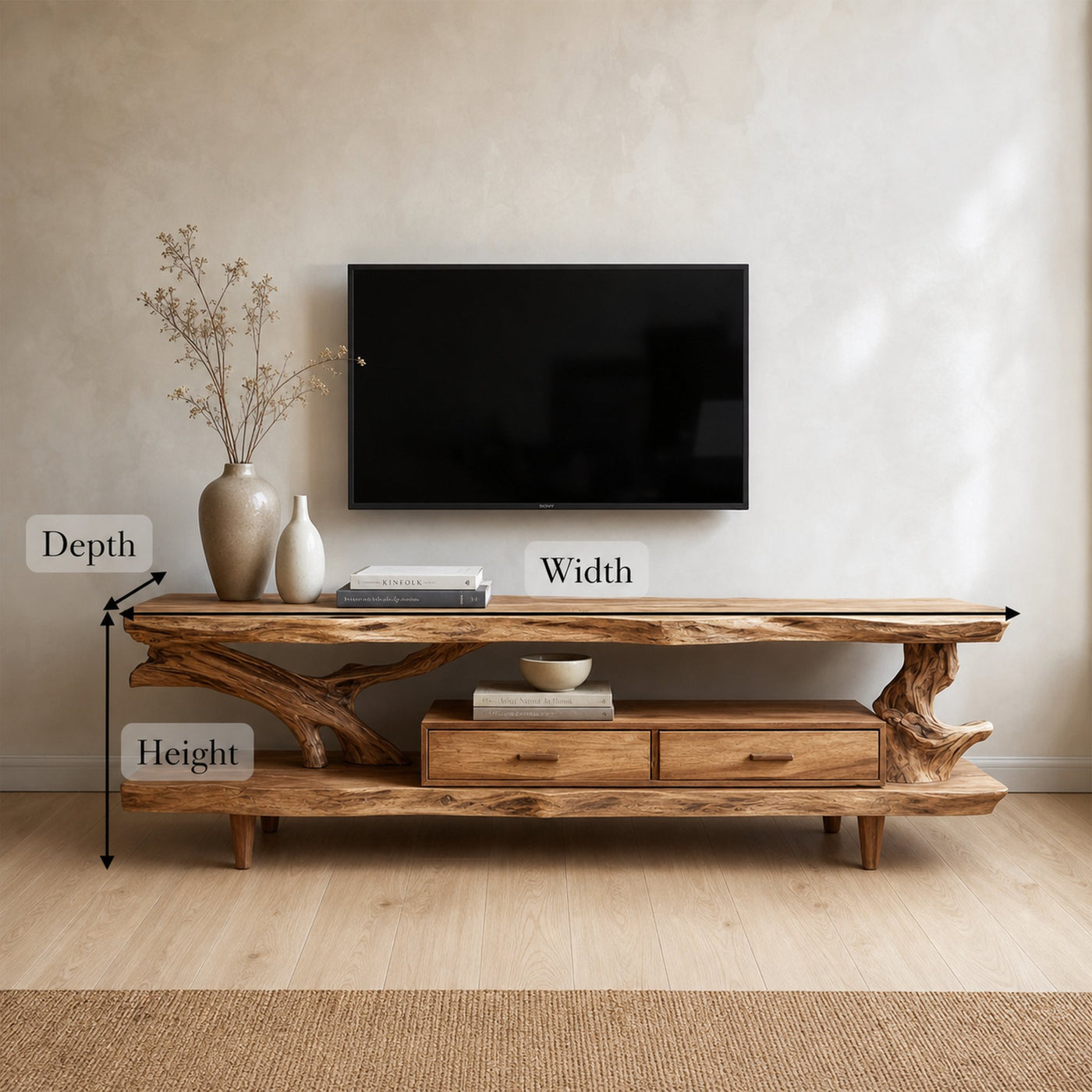 Rustic TV Console Table For Living Room And Interior Design - product view 8
