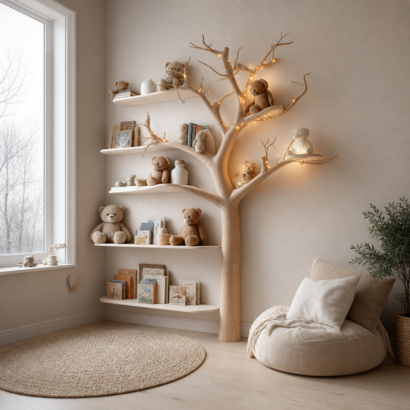 Rustic Tree Bookcase Bedroom Kids Room