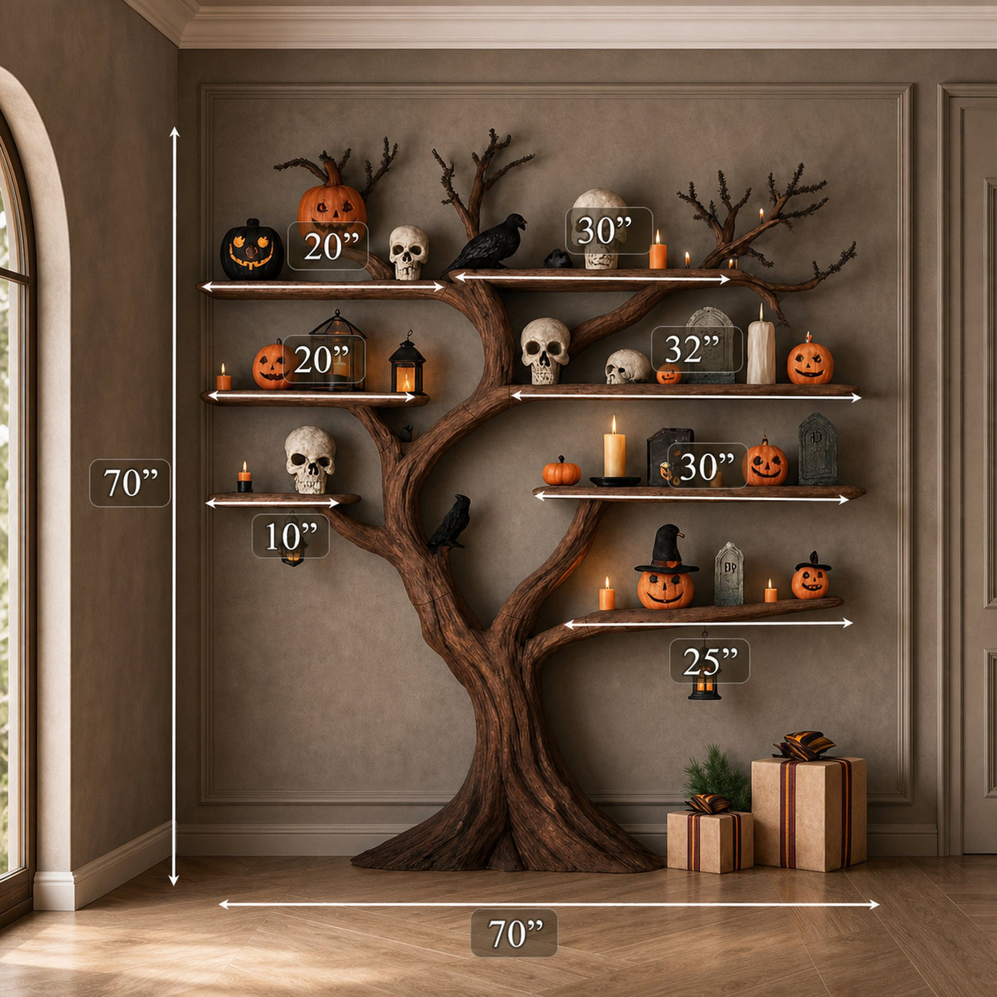 Rustic Tree Bookcase Entryway Halloween - product view 7