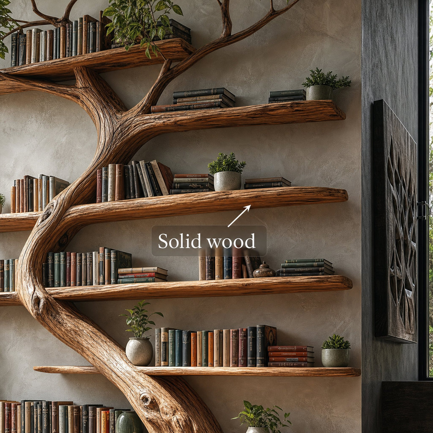 Rustic Tree Bookcase Living Room - product view 3