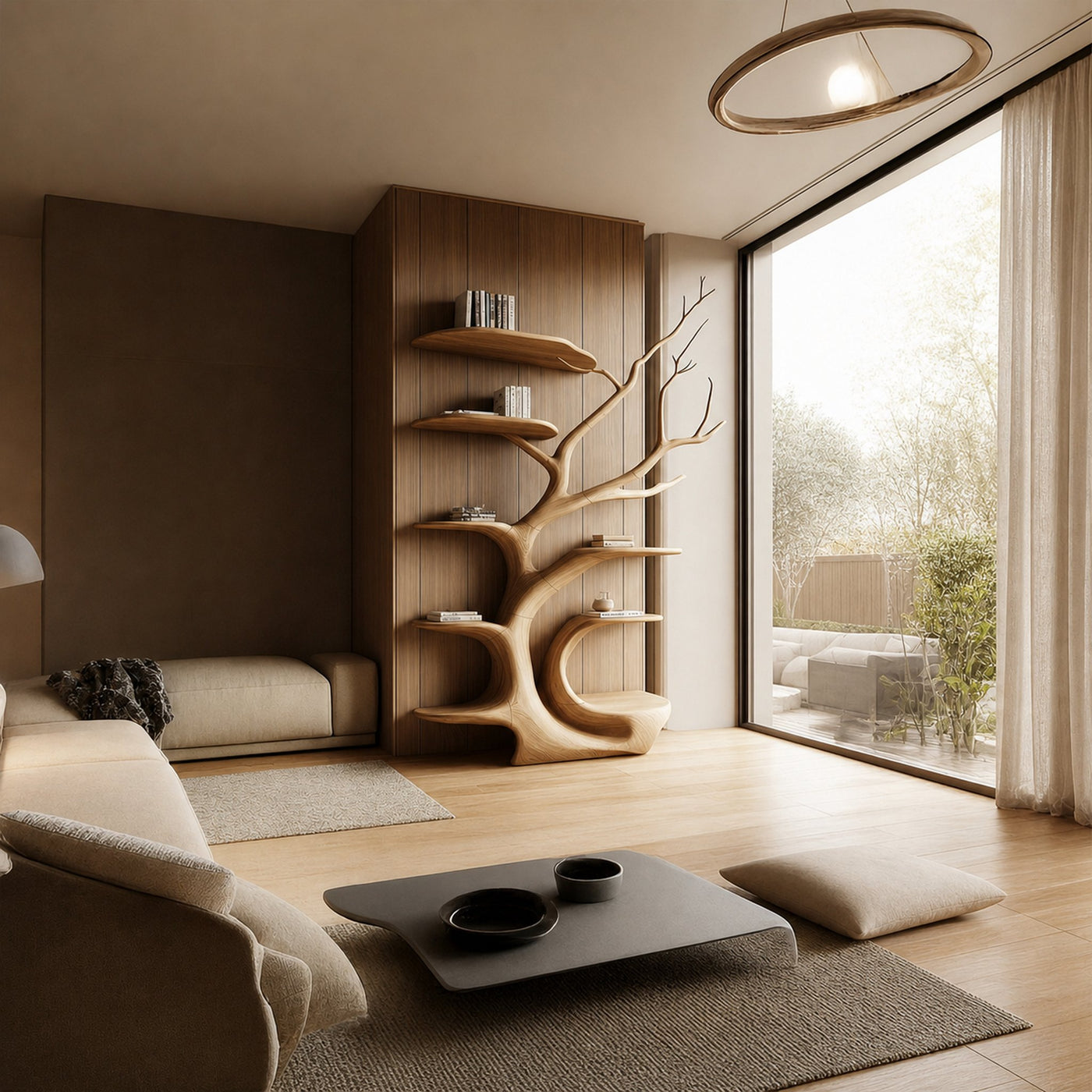 Rustic Tree Bookshelf Bedroom Cozy Artistic Corner - product view 2