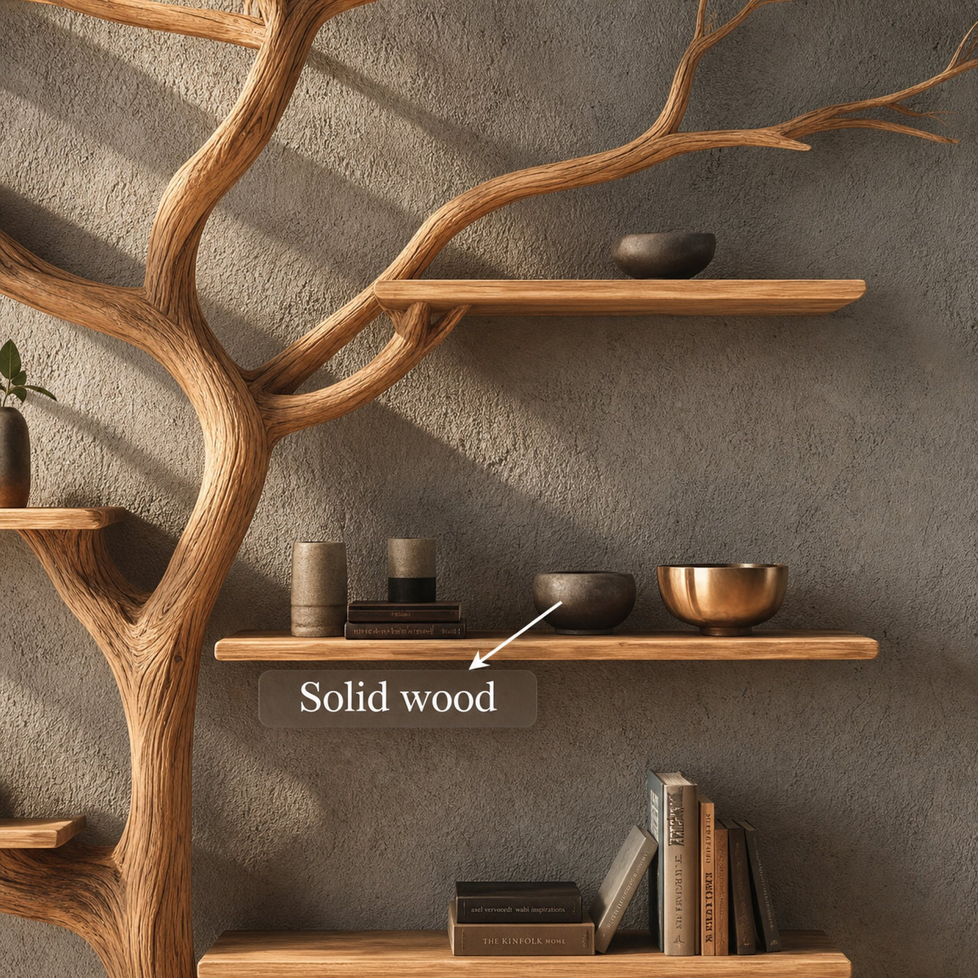 Rustic Tree Bookshelf Bedroom Study - product view 4