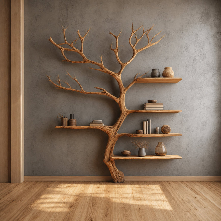 Rustic Tree Bookshelf Entryway Hallway