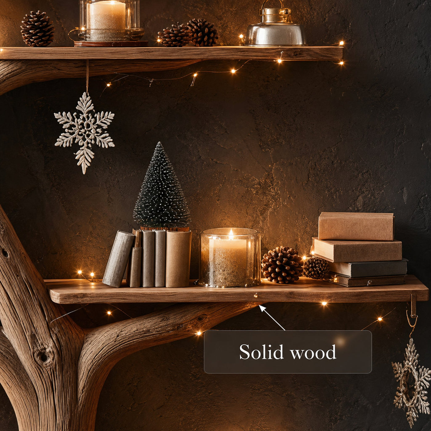 Rustic Tree Bookshelf Holiday Study Bedroom - product view 3