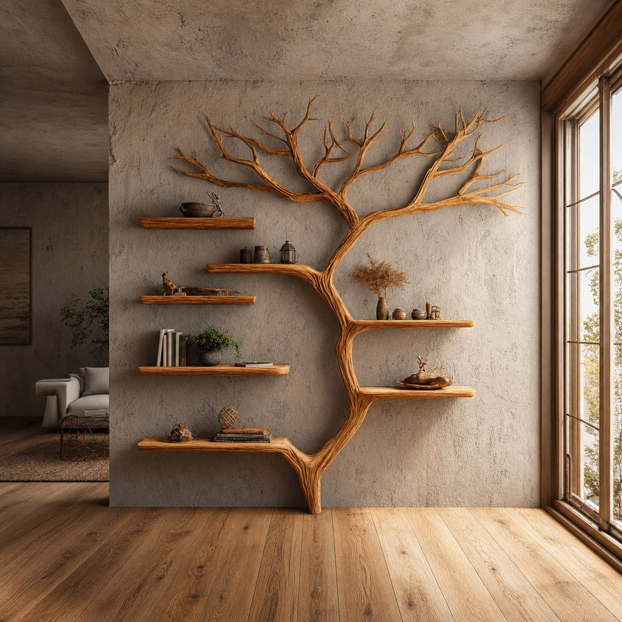 Rustic Tree Bookshelf Home Office