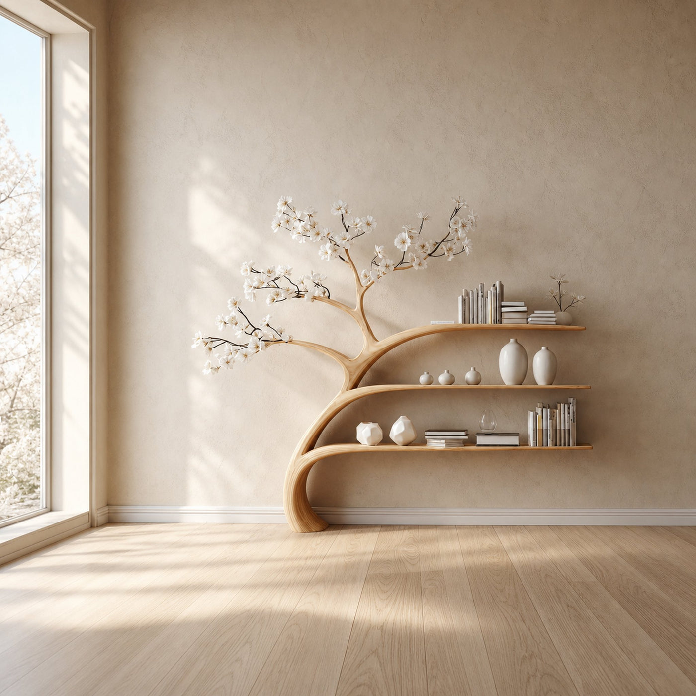 Rustic Tree Bookshelf Home Office Bedroom - product view 2