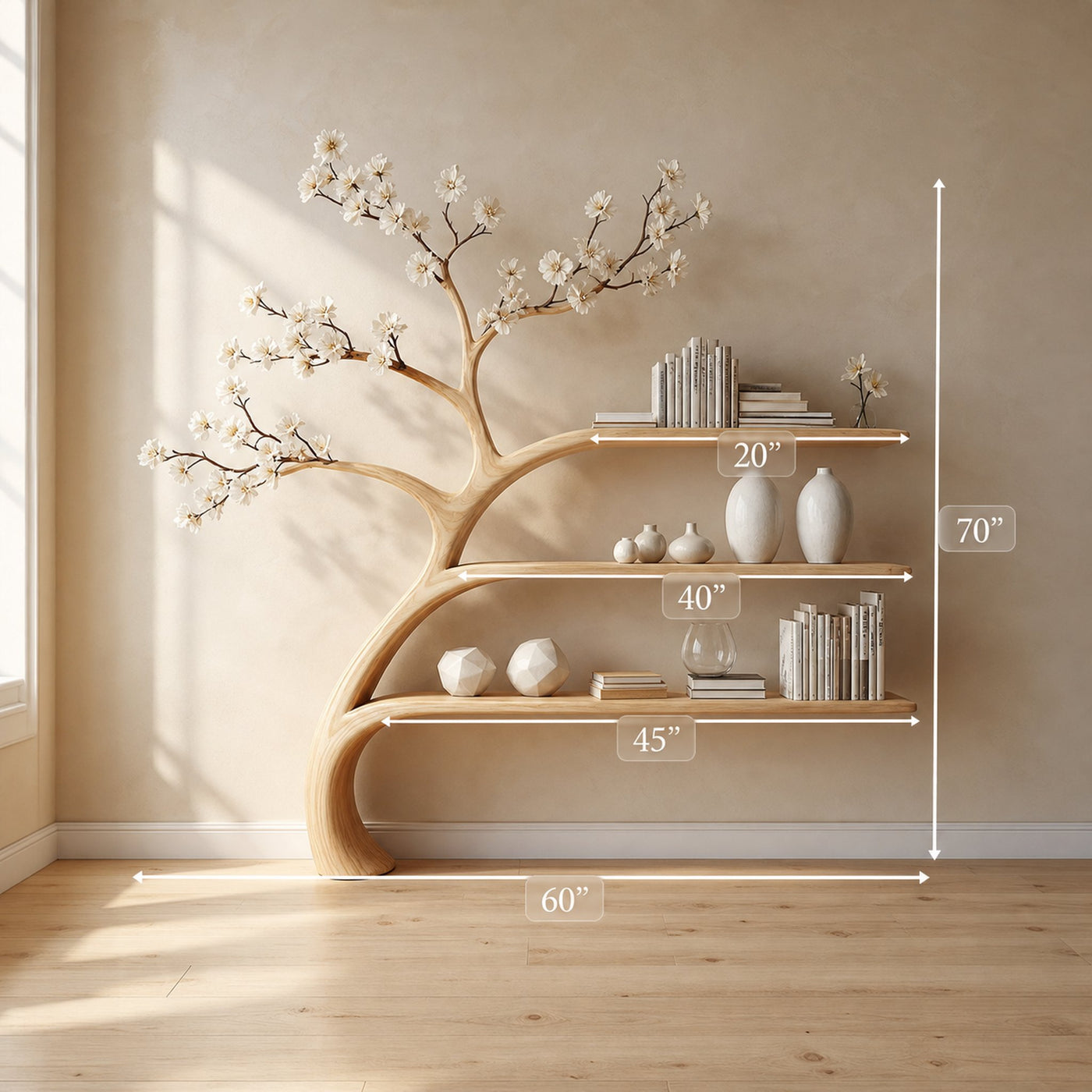 Rustic Tree Bookshelf Home Office Bedroom - product view 5