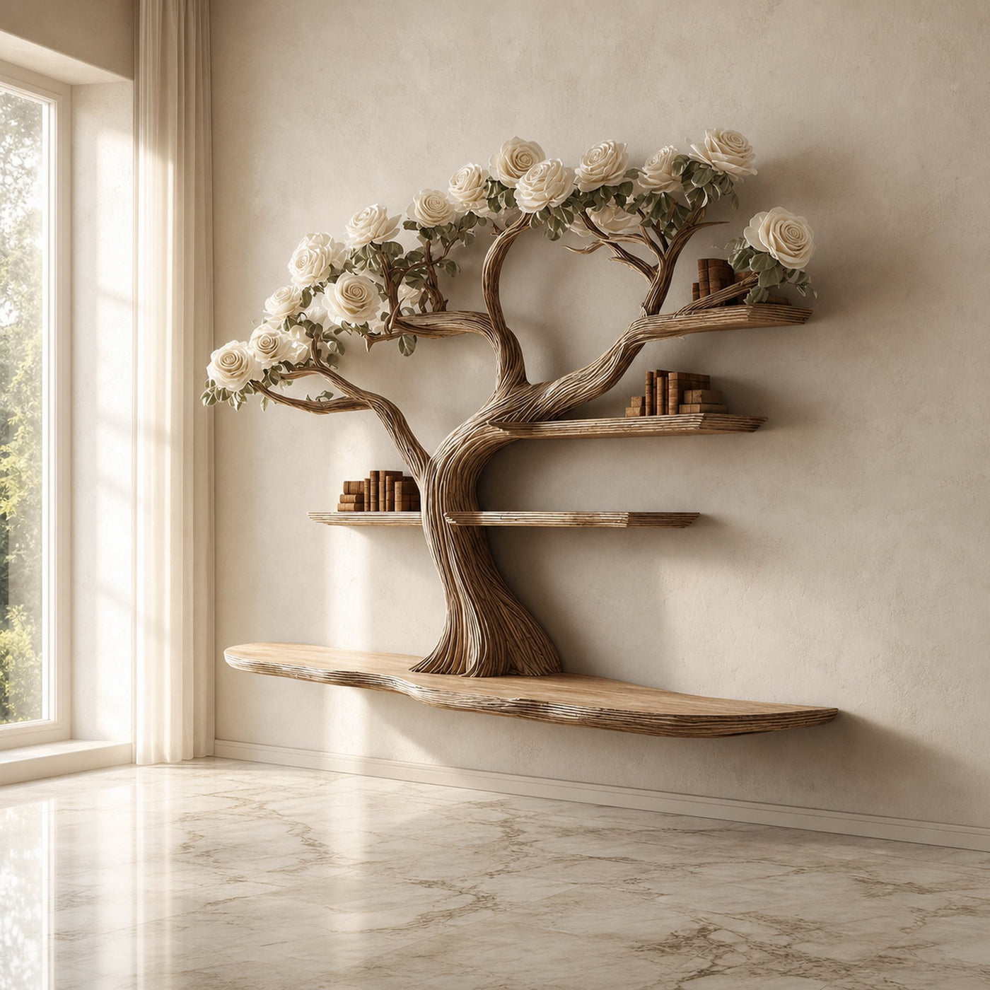Rustic Tree Bookshelf Living Room - product view 2