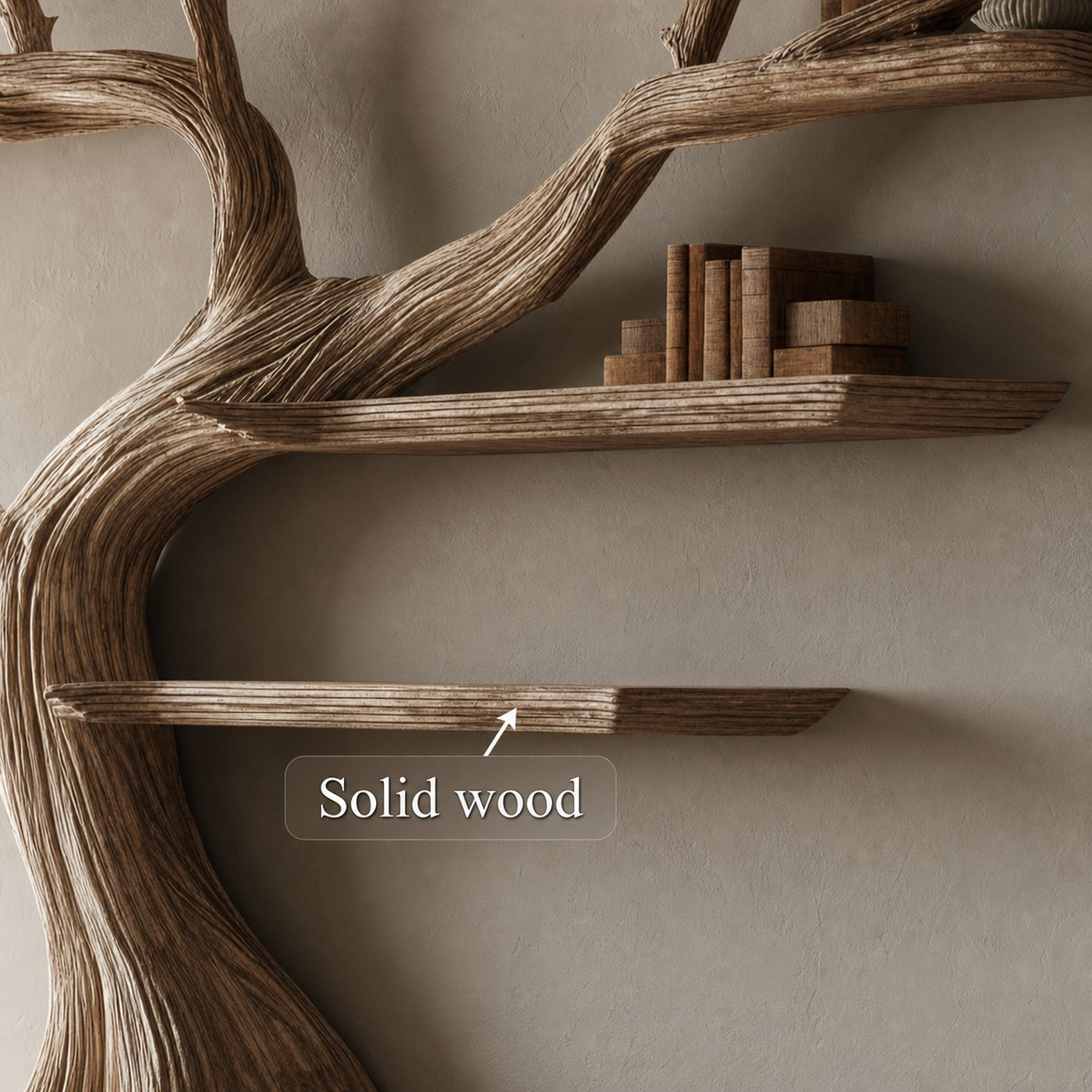 Rustic Tree Bookshelf Living Room - product view 3