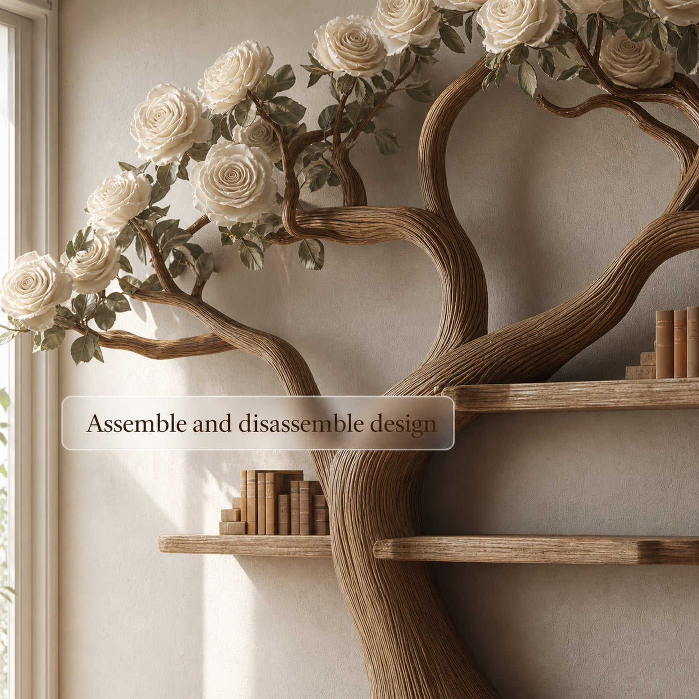 Rustic Tree Bookshelf Living Room - product view 4