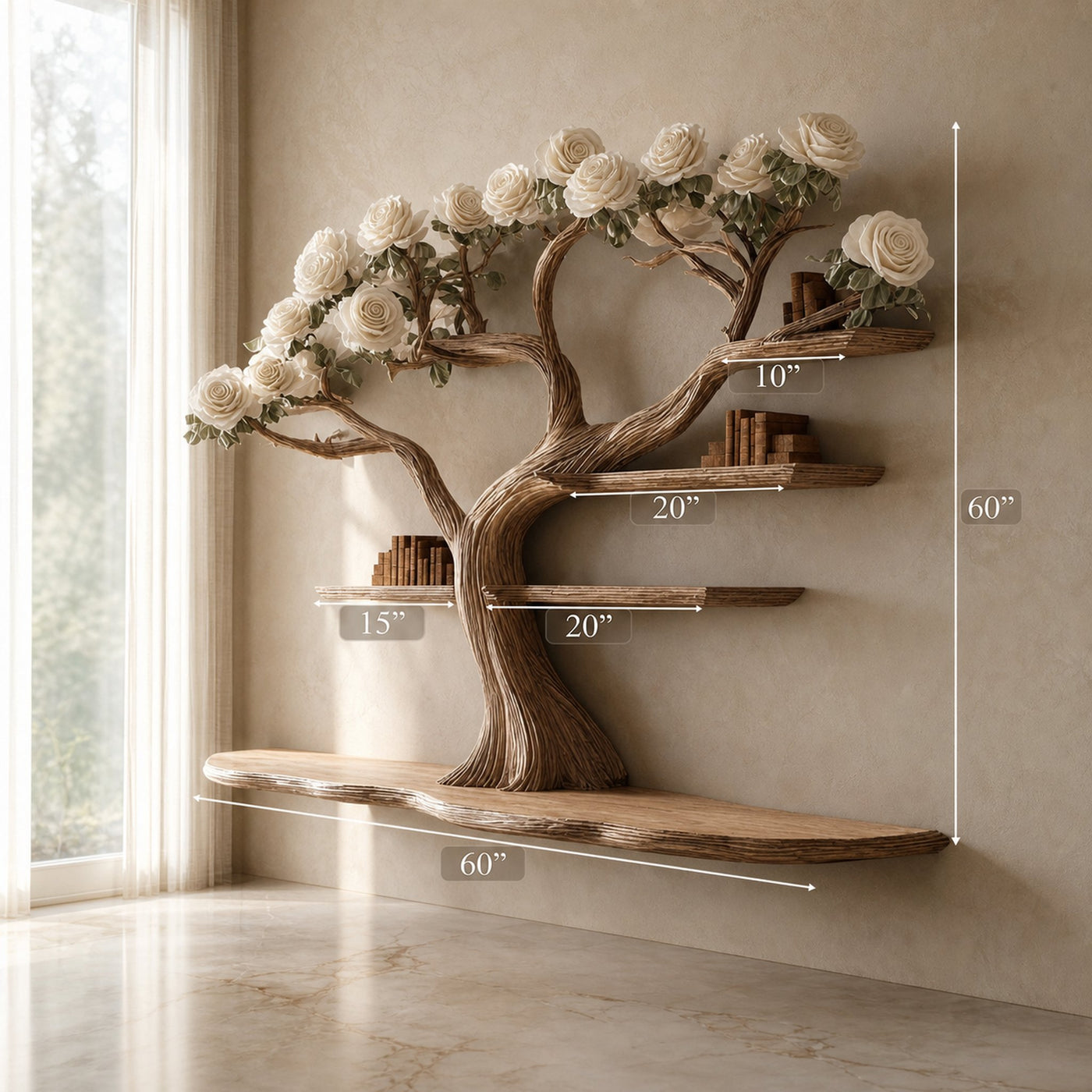 Rustic Tree Bookshelf Living Room - product view 5