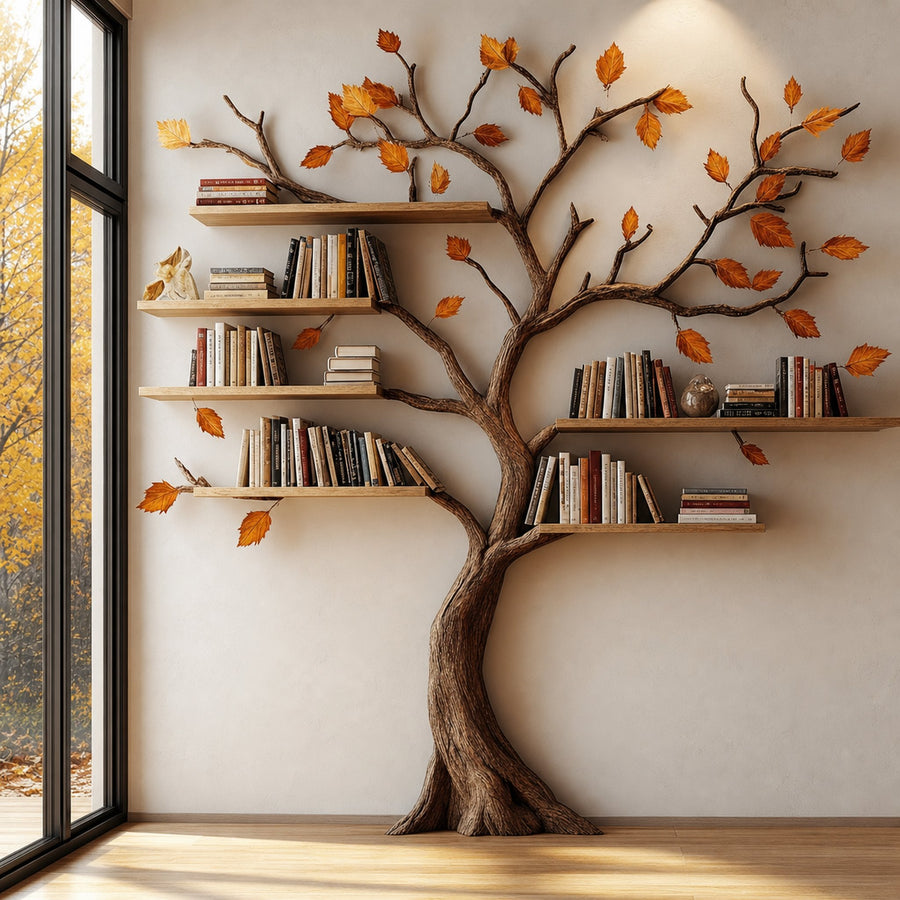 Rustic Tree Bookshelf Nature Inspired Living Space