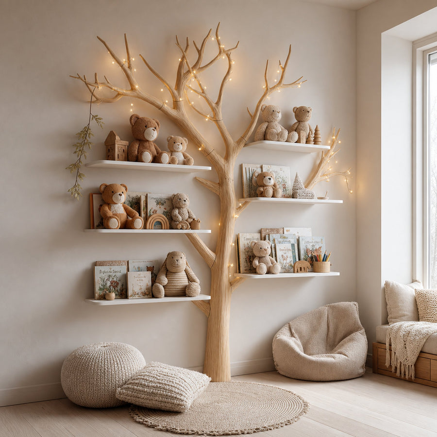 Rustic Tree Bookshelf Nursery Bedroom