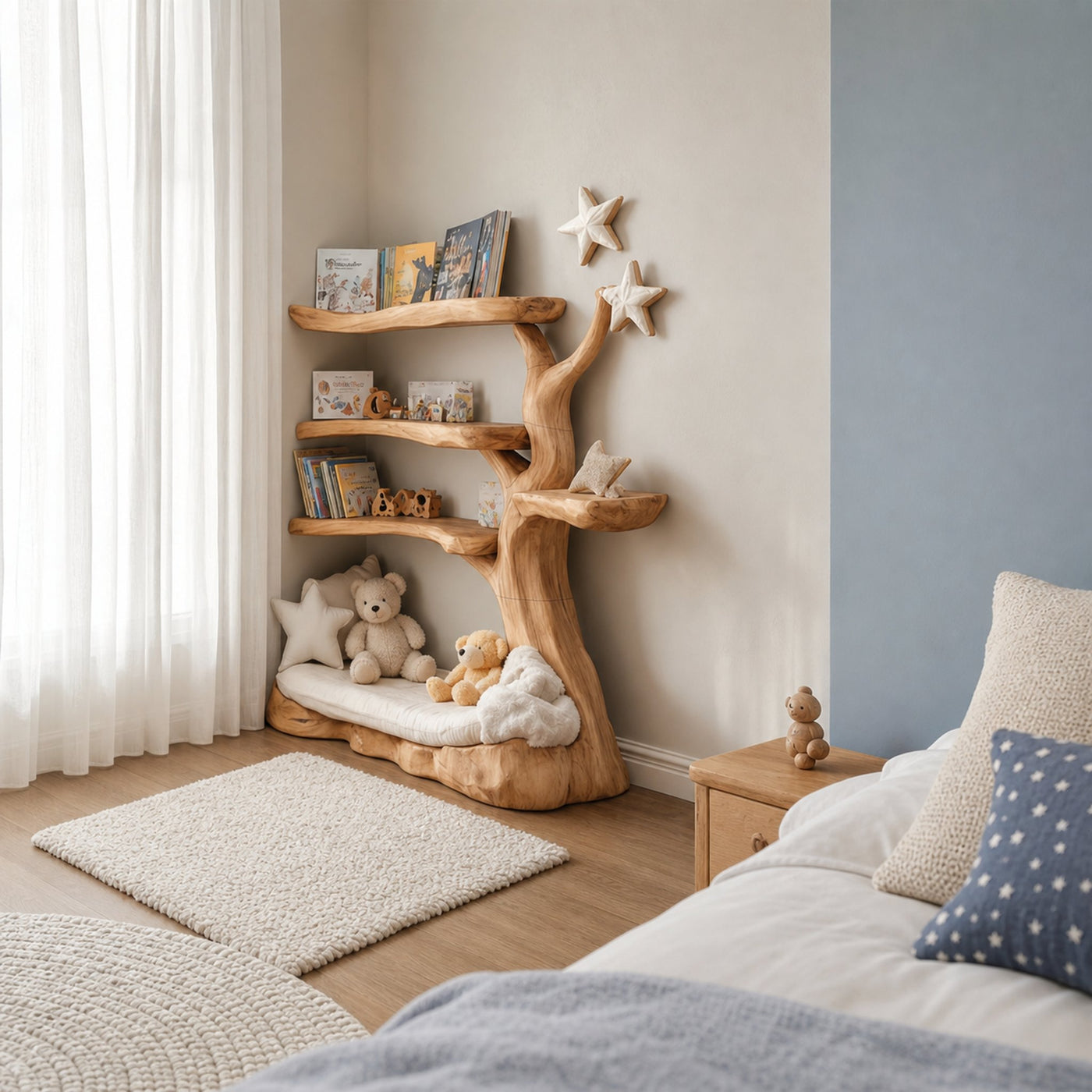 Rustic Tree Bookshelf Nursery Cozy Reading Corner - product view 2