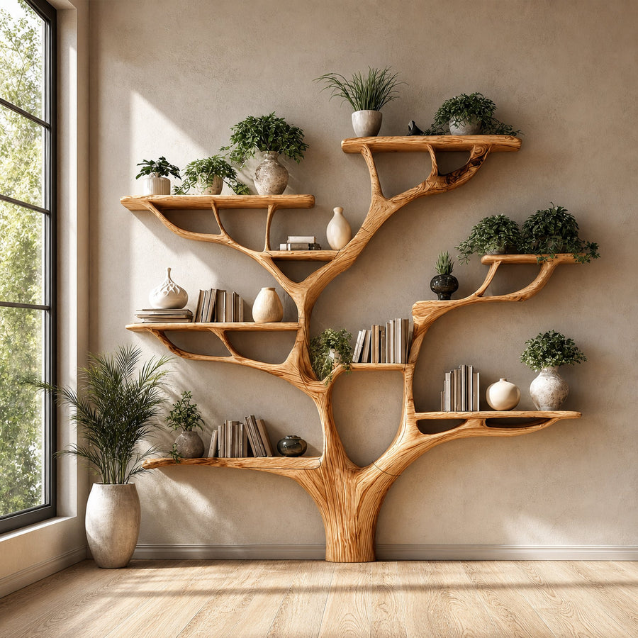 Rustic Tree Bookshelf Nursery Living