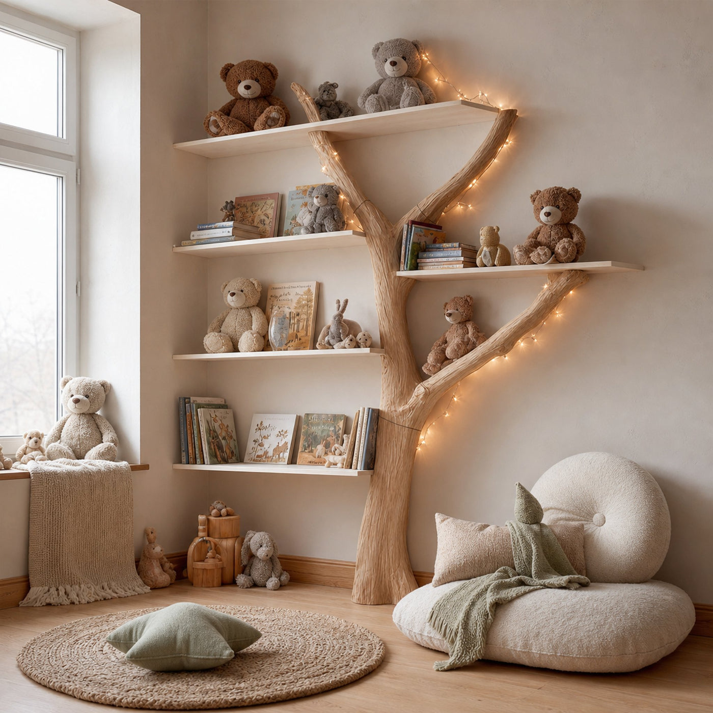Rustic Tree Bookshelf Study Room Nursery