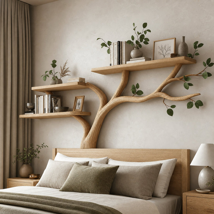 Rustic Tree Branch Bookshelf Modern Home