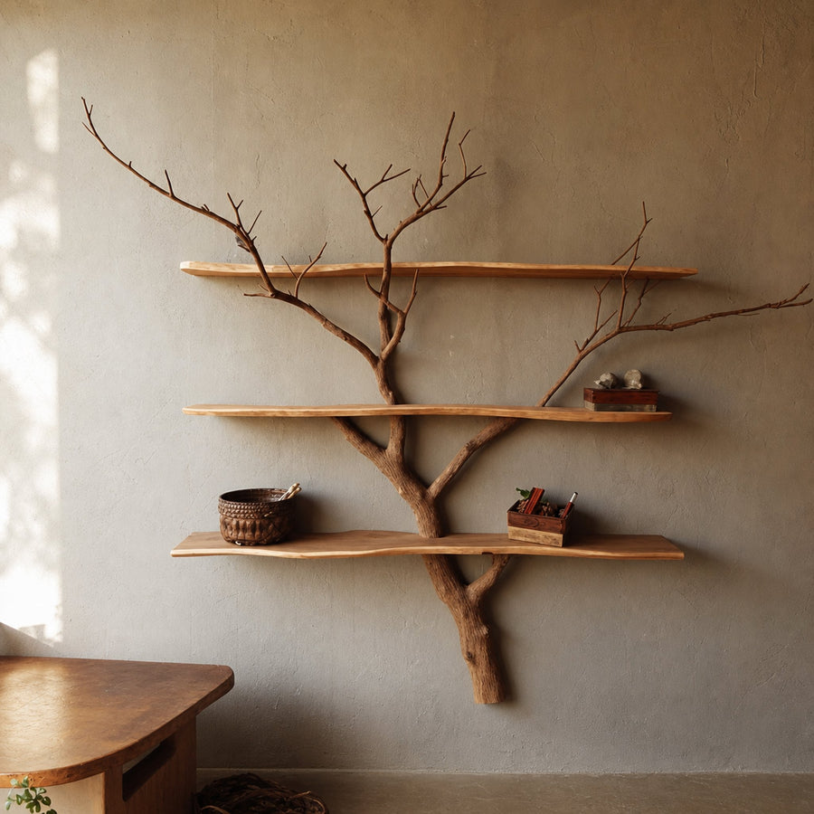 Rustic Tree Branch Shelf Unique Shelves