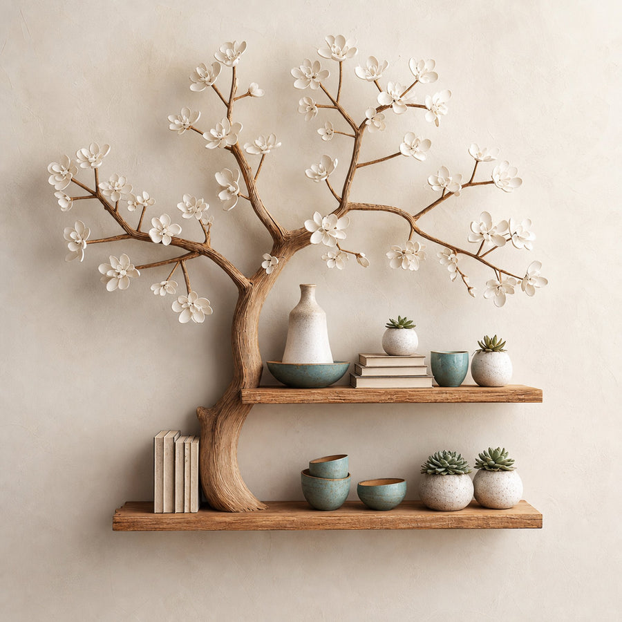 Rustic Tree Display Shelf Bedroom And Hallway