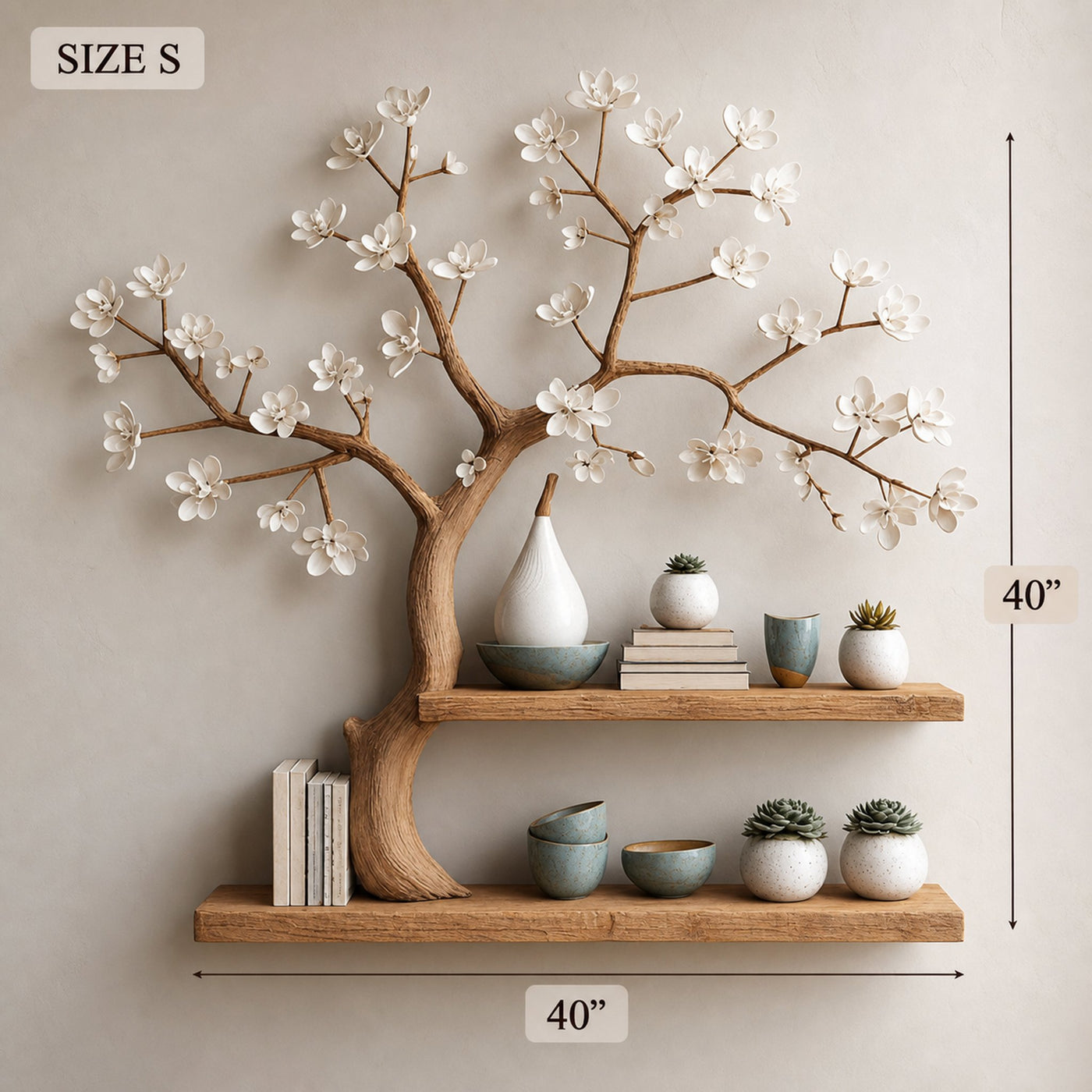 Rustic Tree Display Shelf Bedroom And Hallway - product view 6