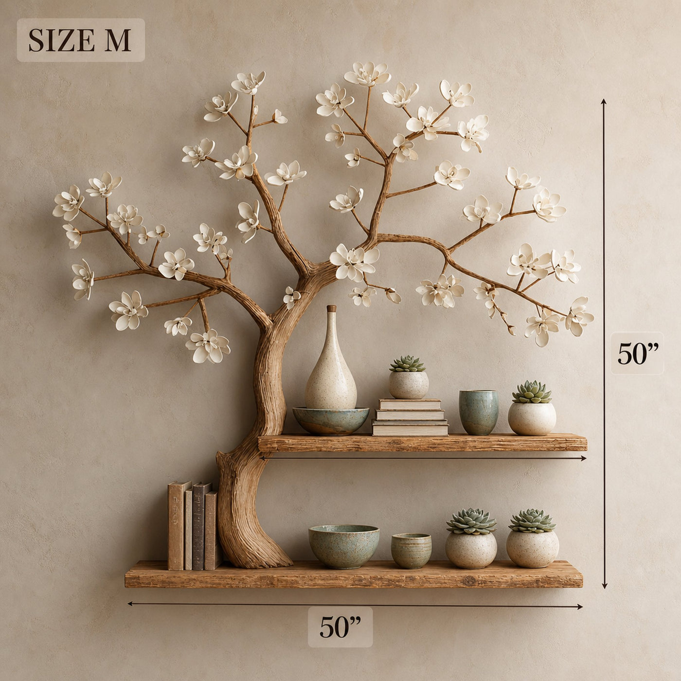 Rustic Tree Display Shelf Bedroom And Hallway - product view 7