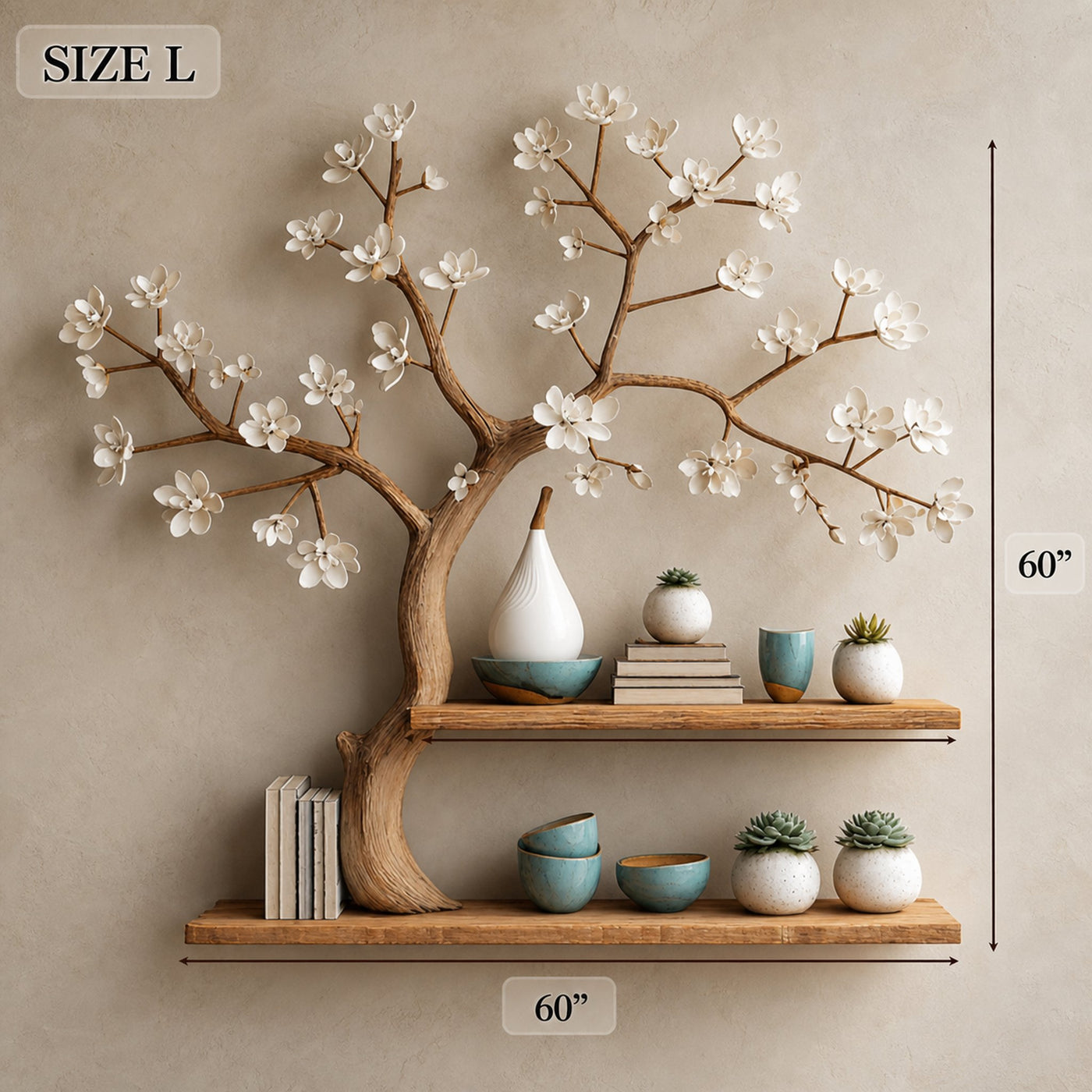 Rustic Tree Display Shelf Bedroom And Hallway - product view 8