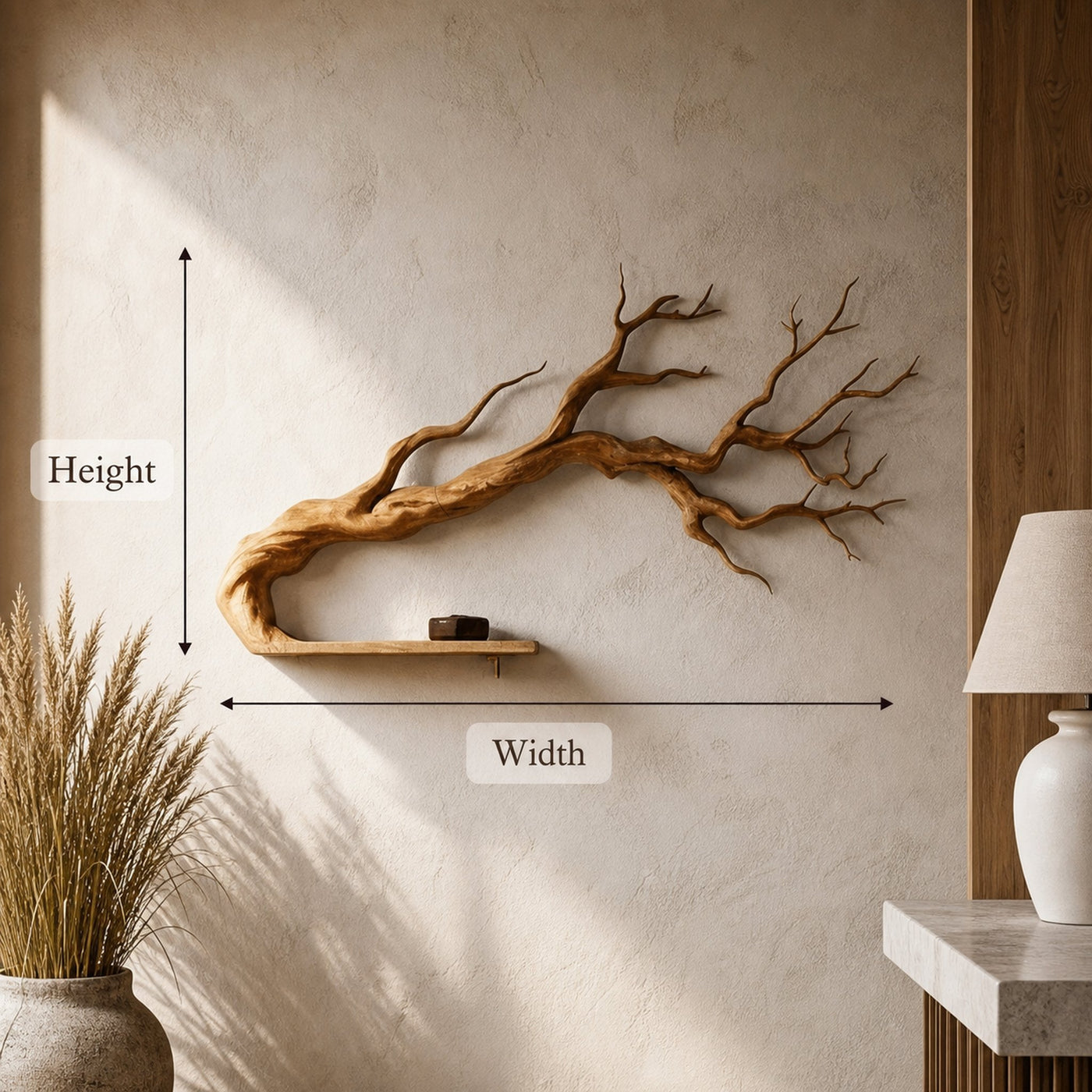 Rustic Tree Inspired Floating Shelf For Bedroom And Lounge Space - product view 7