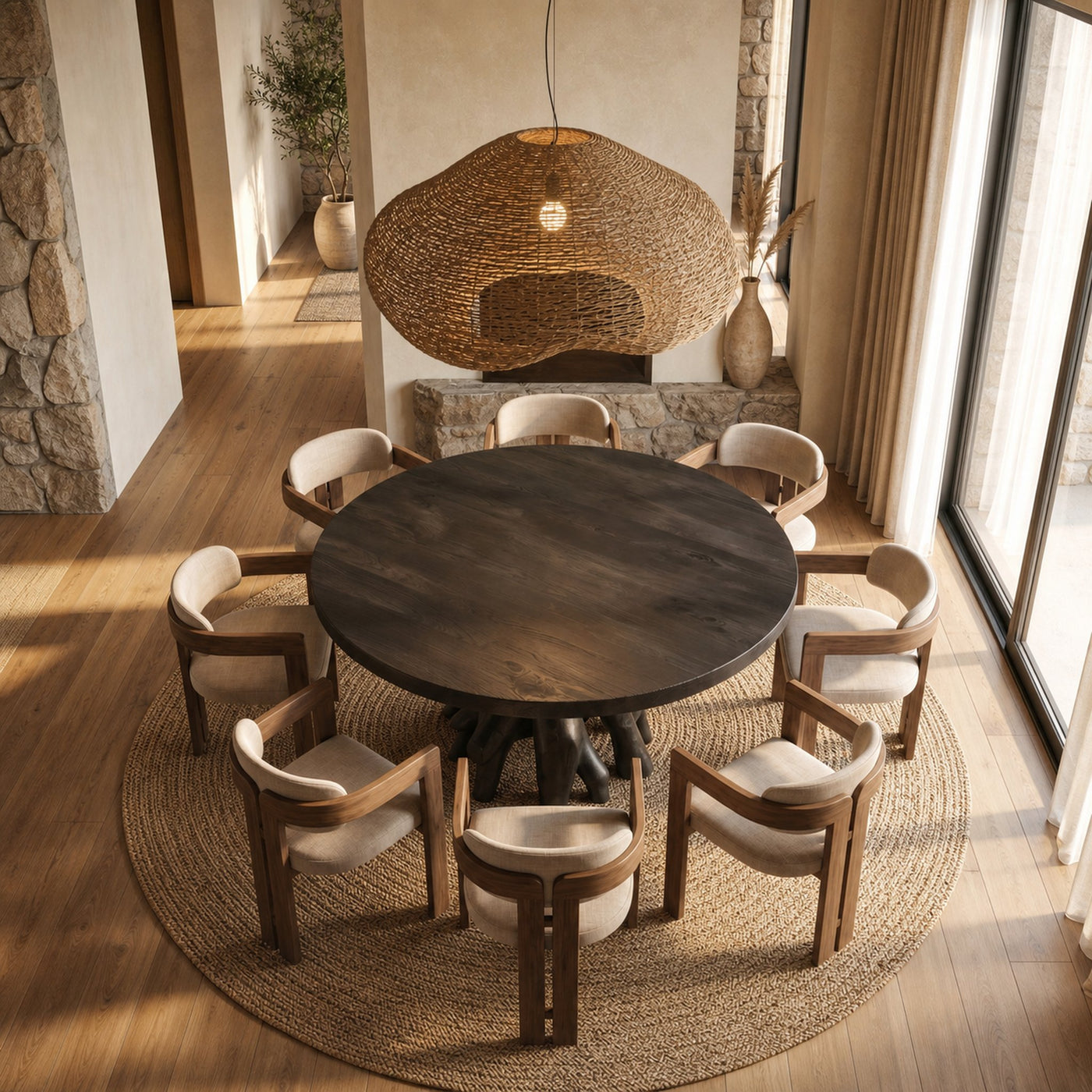 Rustic Tree Root Dining Table For Dining Room - product view 2