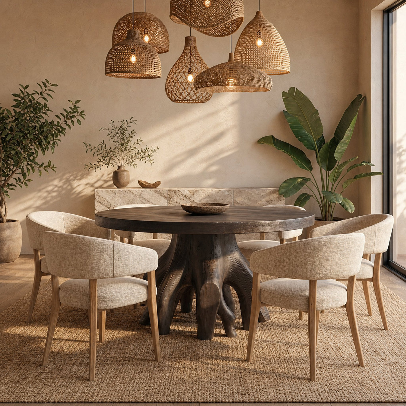 Rustic Tree Root Dining Table For Dining Room - product view 4