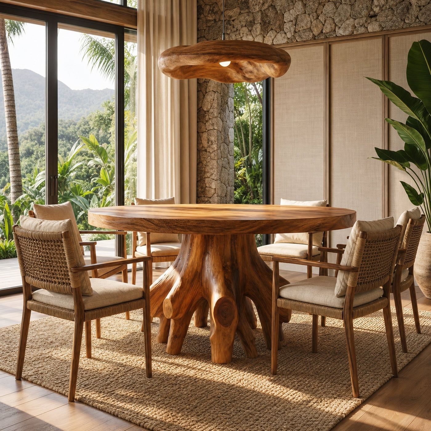 Rustic Tree Root Dining Table For Dining Room - product view 6