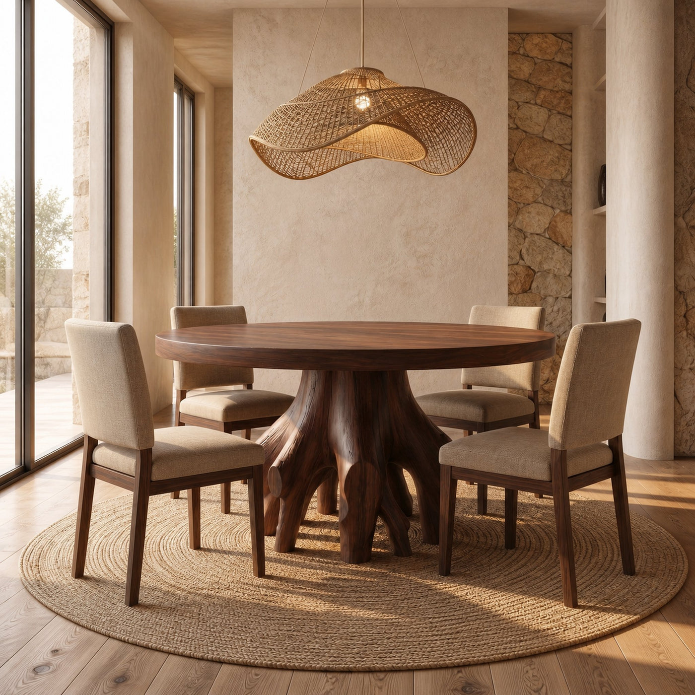 Rustic Tree Root Dining Table For Dining Room - product view 7