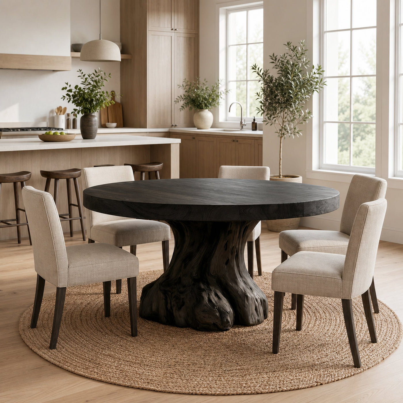 Rustic Tree Root Round Dining Table For Dining Room And Kitchen - product view 4