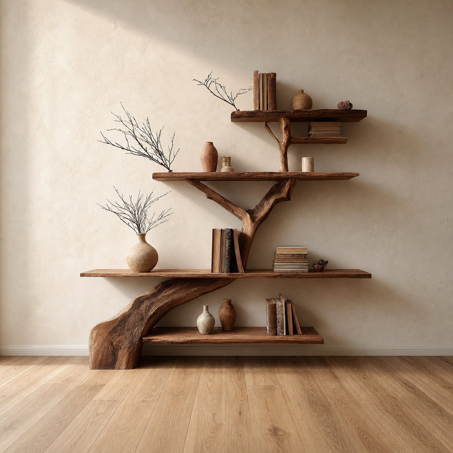 Rustic Tree Shelf Entry Living Room